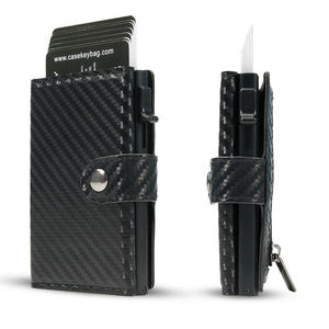 Hot Sale Vintage Style Laser Printing Credit <b>Card</b> Holder Slim PU Leather <b>Card</b> <b>Wallet</b> For Men Women Small MOQ Fast Delivery - Product Image 2