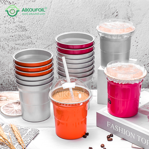 Tazze da stadio <span class=keywords><strong>in</strong></span> <span class=keywords><strong>alluminio</strong></span> colorate, dorate, riciclabili, con coperchi, sigilli per boba, impilabili a parete, per hotel, con tubo per vuoto - Product Image 5