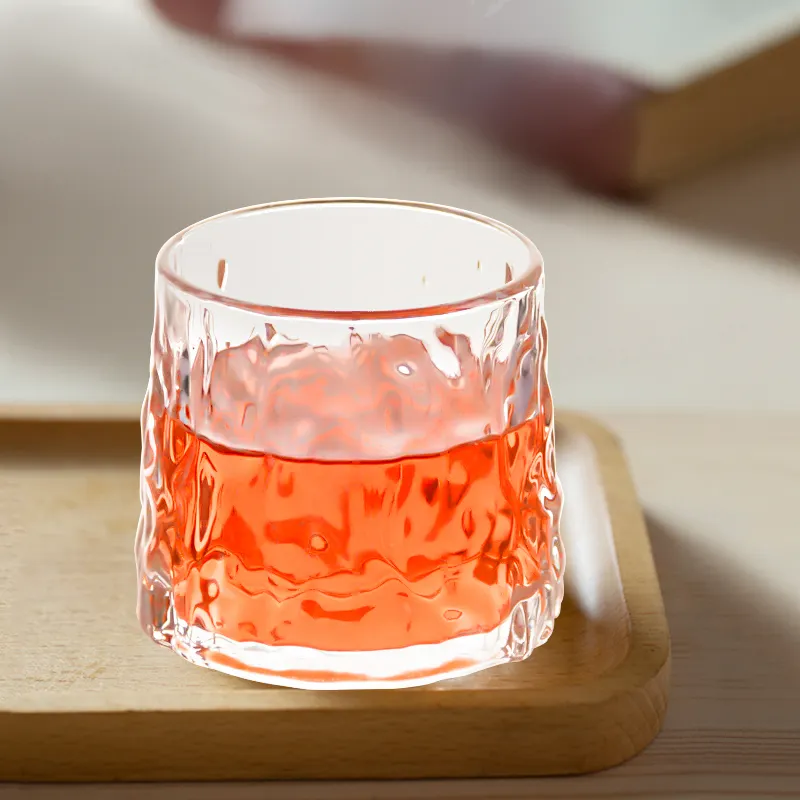 Barware Cocktail Rock Whisky tazza di vetro Logo personalizzato vecchio stile cristallo rotondo bicchiere degustazione Whisky per Bar festa di matrimonio