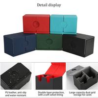 Boîte de rangement portable en cuir PU 160+ avec tiroir à dés, étui de rangement premium pour cartes à collectionner MTG Commander YuGiOh TCG CCG