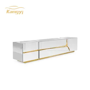 Luxury Furniture TV Stand Modern Design Gold Stainless Steel Living Room Cabinet For Villa And Hotel