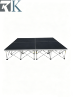 Scène mobile en aluminium et contreplaqué avec support en aluminium pour mariages, spectacles, expositions et événements musicaux