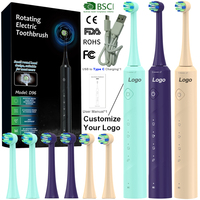 Brosse à dents électrique Alibaba-India, ronde, LED, électronique, automatique, rechargeable, étanche, intelligente, rotative à 360°