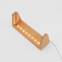 Usine Vente Pas Cher Moderne Moyen U-forme En Bois Personnalisé AAA Alimenté Par Batterie LED Veilleuse Lampe Base
