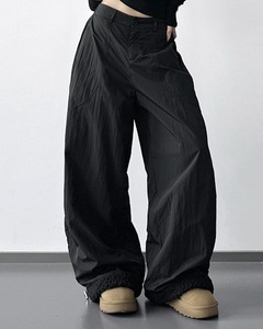<strong>Women's</strong> Wide Leg <strong>Cargo</strong> Pants with Half Elastic Waist, Winter Casual <strong>Trousers</strong> for <strong>Tall</strong>, Wholesale Custom ZONA - Product Image 1
