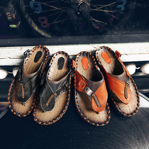 Sandalias Antideslizantes <span class=keywords><strong>para</strong></span> <span class=keywords><strong>Hombre</strong></span>, Nuevas Sandalias de Verano, Frescas, Cómodas y Transpirables, Zapatos Casuales de Cuero Vacuno Genuino <span class=keywords><strong>para</strong></span> <span class=keywords><strong>Hombre</strong></span> - Product Image 4