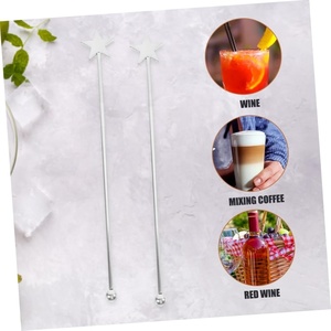 Tái Sử Dụng Thép Không Gỉ Hình Ngôi Sao Cocktail Khuấy Khuấy Sticks Swizzle Sticks Cho Cocktail Nước Trái Cây Và Đảng Đồ Uống - Product Image 2