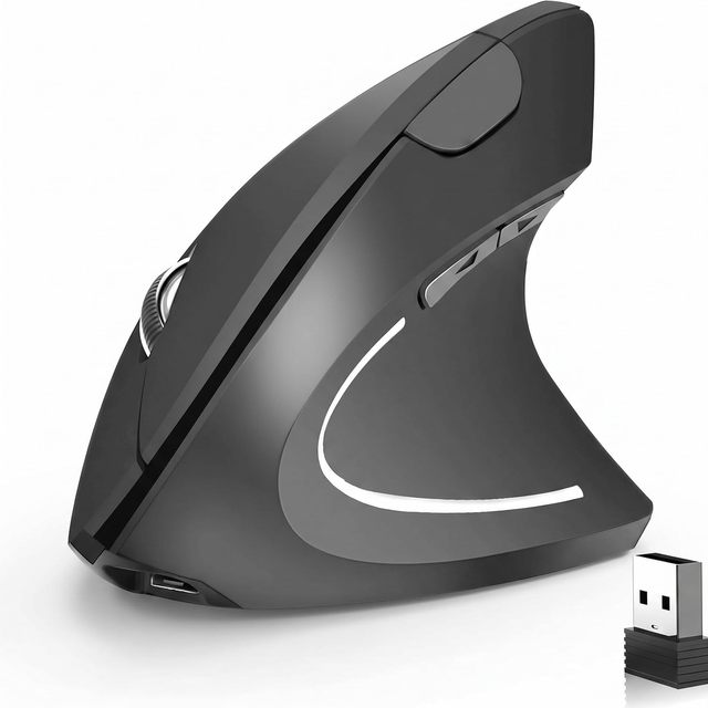 2.4G Computer Wireless Vertical Mouse Comfortable Grip Ergonomic PC Gaming Mice