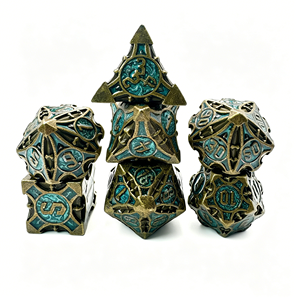 Vintage Style Gold Plated DND <b>Dice</b> Set Antique Brass Finish Polyhedral <b>Dice</b> For Dungeons and Dragons Gamers Wholesale - Product Image 5