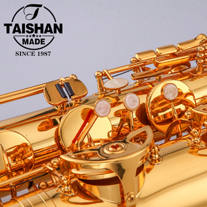 Saxofón Barítono Eb Profesional de Alta Calidad Taishan TSBS-680, Acabado en Laca Dorada, <span class=keywords><strong>Boquilla</strong></span> Grabada a Mano, Fácil Instalación, China - Product Image 3