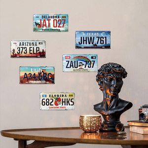 <span class=keywords><strong>Plaque</strong></span> d'<span class=keywords><strong>immatriculation</strong></span> vintage des États-Unis en métal, Arizona, <span class=keywords><strong>Texas</strong></span>, Floride, Hawaï, rétro, décoration murale de garage, bar, collection d'art, cave d'homme - Product Image 2