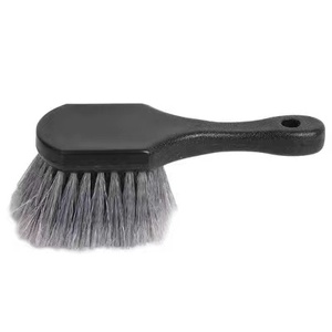 Brosse de nettoyage pour jantes de voiture, brosse douce grise pour moyeu et pneu, idéale pour le detailing automobile et les professionnels du lavage de voitures - Product Image 3