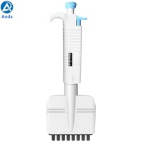 Pipette mécanique réglable AODA 1 canal Micropette Plus stérilisable aux UV, plage 2-20 µl, increment 0,5 µl, garantie 1 an