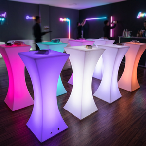 เฟอร์นิเจอร์บาร์เรืองแสง LED สร้างสรรค์ โต๊ะค็อกเทลและเก้าอี้เรืองแสง โต๊ะบาร์ LED กันน้ำ เฟอร์นิเจอร์ LED - Product Image 1