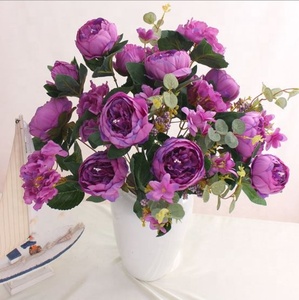 <span class=keywords><strong>Fleurs</strong></span> <span class=keywords><strong>artificielles</strong></span> de pivoine en soie, <span class=keywords><strong>bouquet</strong></span> de roses blanches au toucher réel, fleur de pivoine pour décoration de mariage à la maison, vente en gros - Product Image 6