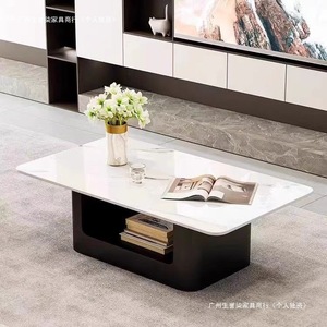 Modern Stone Slab <b>Coffee</b> <b>Table</b> Rectangular Minimalist Luxury Style Living Room Office Use - Product Image 3