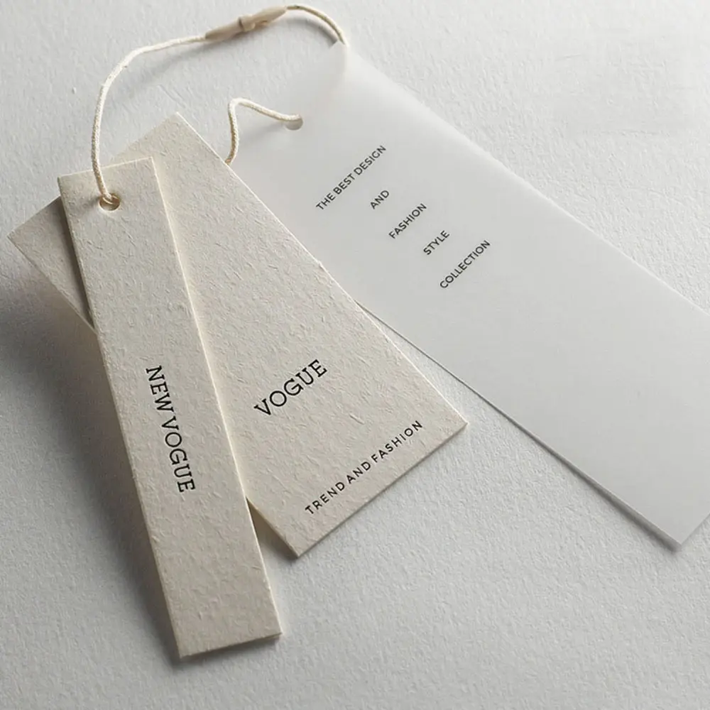 Custom Luxury Clothing Paper Hang tag Recycled Paper Label Swing Hangtags for Clothing Garment with Your Own Brand Design