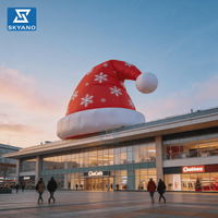 Chapeau de Noël gonflable géant, modèle chapeau de Père Noël, ballon pour la publicité de Noël, décoration de toit de maison