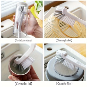 Poils rigides bouteille salle de bain brosses à récurer évier à Angle droit ménage Pot Pan bord coins brosse à vaisselle cuisine brosse de nettoyage - Product Image 4
