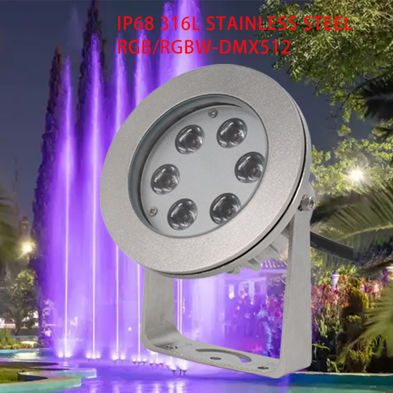 CE Wholesale Outdoor Stainless Steel 18w Ip68 Waterproof Rgb Color Changing Fountain Led Underwater Pool Lights for Fountains
