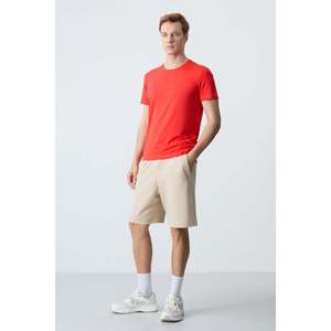 Shorts pour homme en coton beige, épais, doux, texturé, coupe standard, basique - 81278 - Beige - Product Image 5