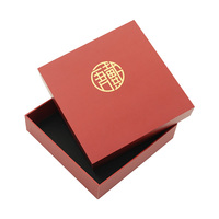 Emballage de boîte cadeau en papier de luxe avec logo personnalisé Boîtes d'emballage de boîte cadeau rigide estampée à chaud rouge