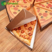 Boîtes à pizza triangulaires et pochettes à sandwich biodégradables et compostables en papier kraft, imperméables et résistantes à l'huile, logo personnalisable