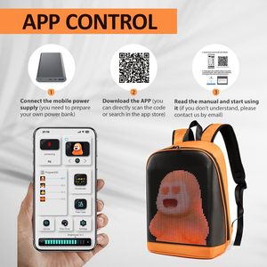 Sac à dos LED YOLOLAND, taille ordinateur portable 15,9 pouces, résistant à l'eau, design arc-en-ciel avec port USB, sac de voyage unisexe - Product Image 5