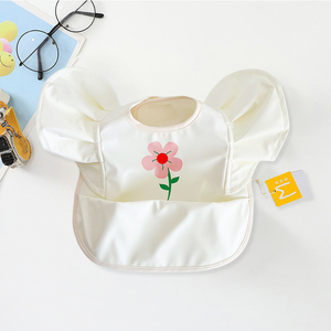 Babero de Bebé Personalizado Impermeable de PU, Impreso con Logotipos. Vestido de Protección Antideslizante para Pintura de Guardería - Product Image 3