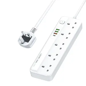 LDNIO Keluaran Baru SK5493 Strip Daya dengan 5 Outlet Soket UK 4USB Port Pd dan Pengisi Daya Cepat Qc3.0