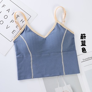 <span class=keywords><strong>Top</strong></span> court sans manches pour femmes, Camisole dos nu, mode décontractée, débardeur, soutien-gorge - Product Image 5