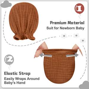 100% coton anti-rayures doux respirant gants pour garçons et filles 0-6 mois mousseline bébé mitaines pour nouveau-né - Product Image 5