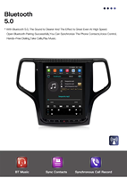 Autoradio Android 14 10,4 pouces, GPS, lecteur multimédia, stéréo pour Jeep Grand Cherokee WK2 2014-2019, écran style Tesla, CarPlay
