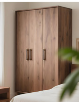 Pegangan dan Kenop Pintu Lemari Dapur Modern, Furnitur Kayu Walnut Hitam