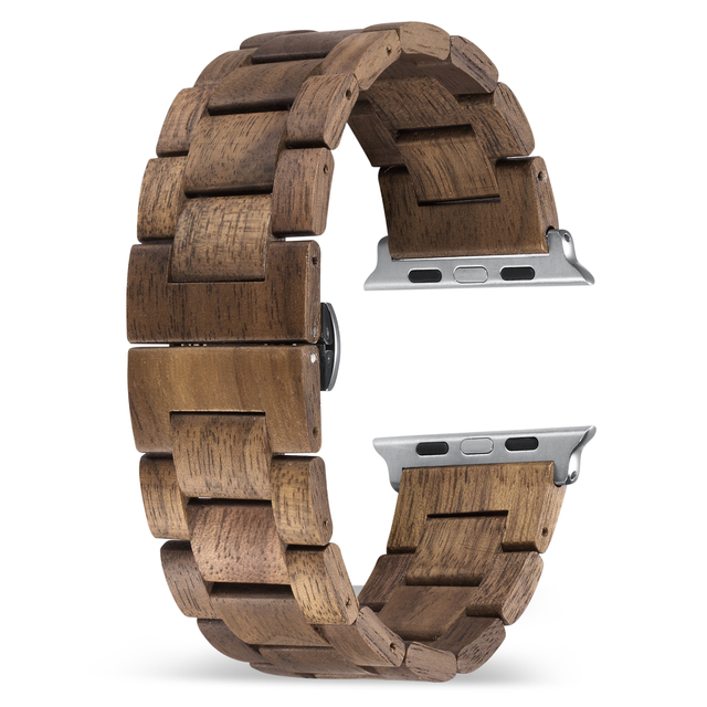 NO BOX Watch Strap for Apple Watch 10 Wooden Band Compatible for Series11 10 9 8 Ultra 3