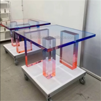 2023 pas cher acrylique meubles chaise étagère couleur toutes les tables à manger claires