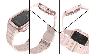 Bracelet de montre en silicone 2 en 1 pour <span class=keywords><strong>Apple</strong></span> <span class=keywords><strong>Watch</strong></span> Series 9 8 7 <span class=keywords><strong>6</strong></span> 5 4 3 2 - Product Image 5