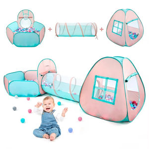 Maison de jeu pliable pour enfants et tout-petits, intérieur/extérieur, tunnel de jeu pour bébé, tente de jeu pop-up avec tunnel et fosse à balles - Product Image 5