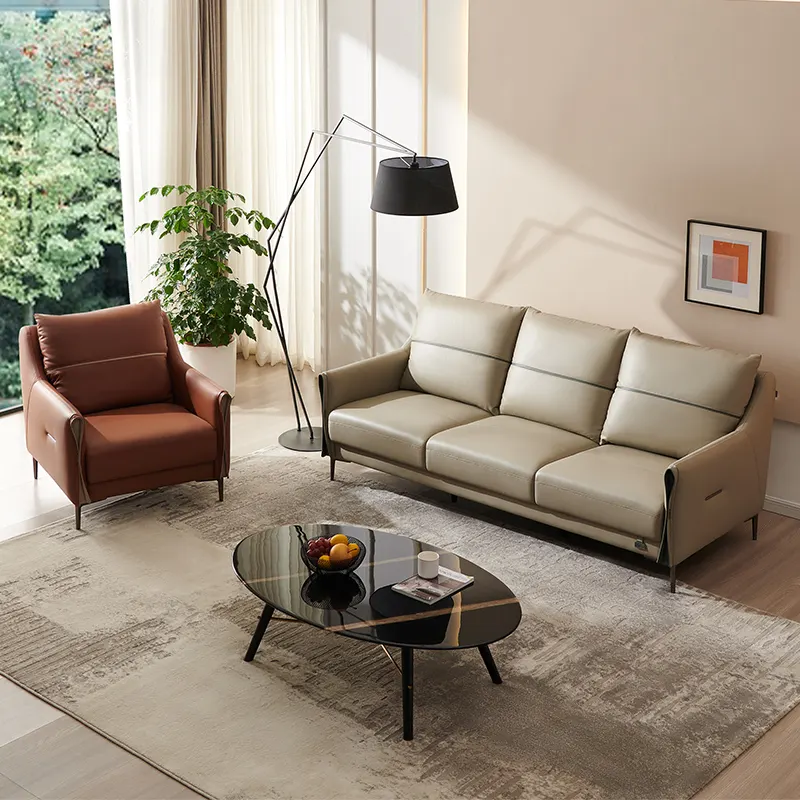 102667 quanu minimalist isch 3 Sitze modulares Wohnzimmer Leder neuesten Single Couch Sofas Design Möbel