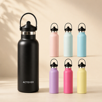 Bouteille d'eau portable à double paroi en acier inoxydable 304 avec dégradé personnalisé, 16 oz, anti-fuite, sans BPA, grande ouverture, pour le sport et le camping