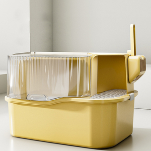 กระบะทรายแมวทรงสี่เหลี่ยมขนาดใหญ่พิเศษ แบบปิดมิดชิด ป้องกันการกระเด็น กลิ่นไม่รั่วซึม ทำความสะอาดง่าย ผลิตจากพลาสติก PP เป็นมิตรต่อสิ่งแวดล้อม - Product Image 6