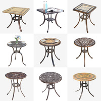 Table de repas d'extérieur en alliage d'aluminium moulé, étanche et résistante au soleil, pour balcons et jardins - Table de jardin décontractée pour l'extérieur