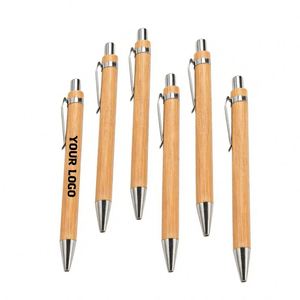 Bolígrafo de Bambú con Logotipo Personalizado Wsy145, Bolígrafos Ecológicos de Madera con Grabado Láser y Clip Metálico - Product Image 1