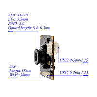 Module de caméra scanner de documents USB de haute qualité Hampo 003-0697-B avec capteur d'image CMOS IMX214 13MP, objectif sans distorsion et mise au point fixe