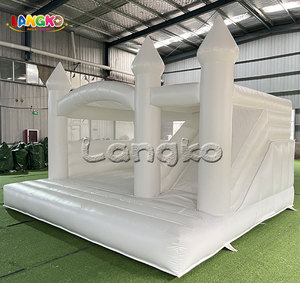 Château gonflable commercial blanc combiné avec <span class=keywords><strong>toboggan</strong></span> et piscine à balles pour événements et mariages - Product Image 2