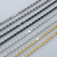 Ensemble collier et bracelet tendance pour homme, simple, résistant à la décoloration, hip-hop, chaîne à maillons de 6 mm et chaîne en forme de lèvres