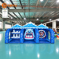 Ceyu Jeu gonflable commercial avec piste de course Père Noël et cible de tir pour la location de centres de jeux intérieurs