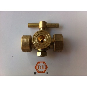 All Copper Three Way Stopcock Valve 1/2 In For Water And Air Manual Operation - Product Image 2
