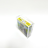Boîte de protection anti-poussière transparente coulissante magnétique avec couvercle acrylique une pièce pour jeu de cartes