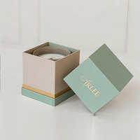 Servicios de Marca OEM/ODM, Caja de Regalo de Lujo con Tapa y Base de Papel Texturizado Dorado para Velas, Cajas de Empaque para Frascos de Velas con Diseño Personalizado